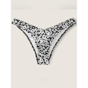 NWT PINK Victoria’s Secret Black White Floral High Leg Bikini Bottom XXL
